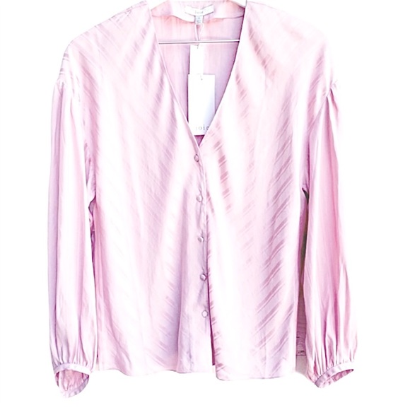 NWT Joie Cadmar Fleur D Lis Silky V Button Blouse - Picture 8 of 13